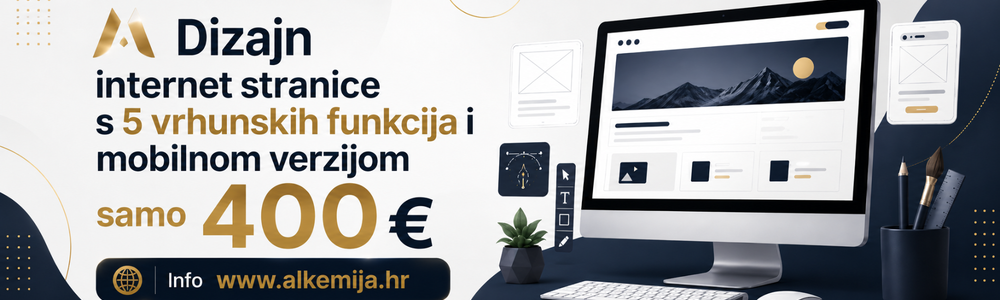 Alkemija — dizajn internet stranice s 5 vrhunskih funkcija, samo 400 €