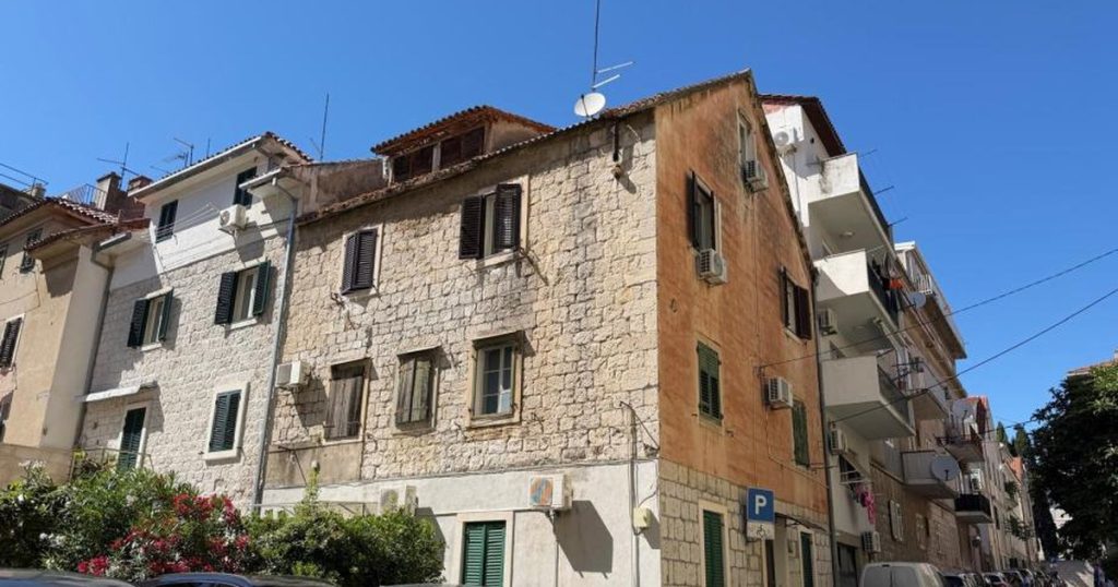 Façade of the building in Bačvice, Split, Croatia